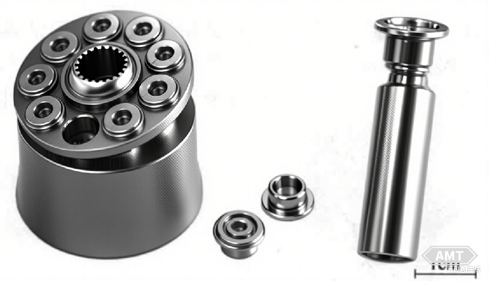 9-41 In the rotating section of an in-line piston pump, there are 4 parts that can use powder metallurgy parts.png